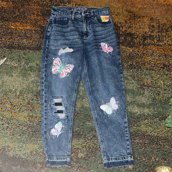 Justice  Butterflies Jeans - Picture 1 of 5